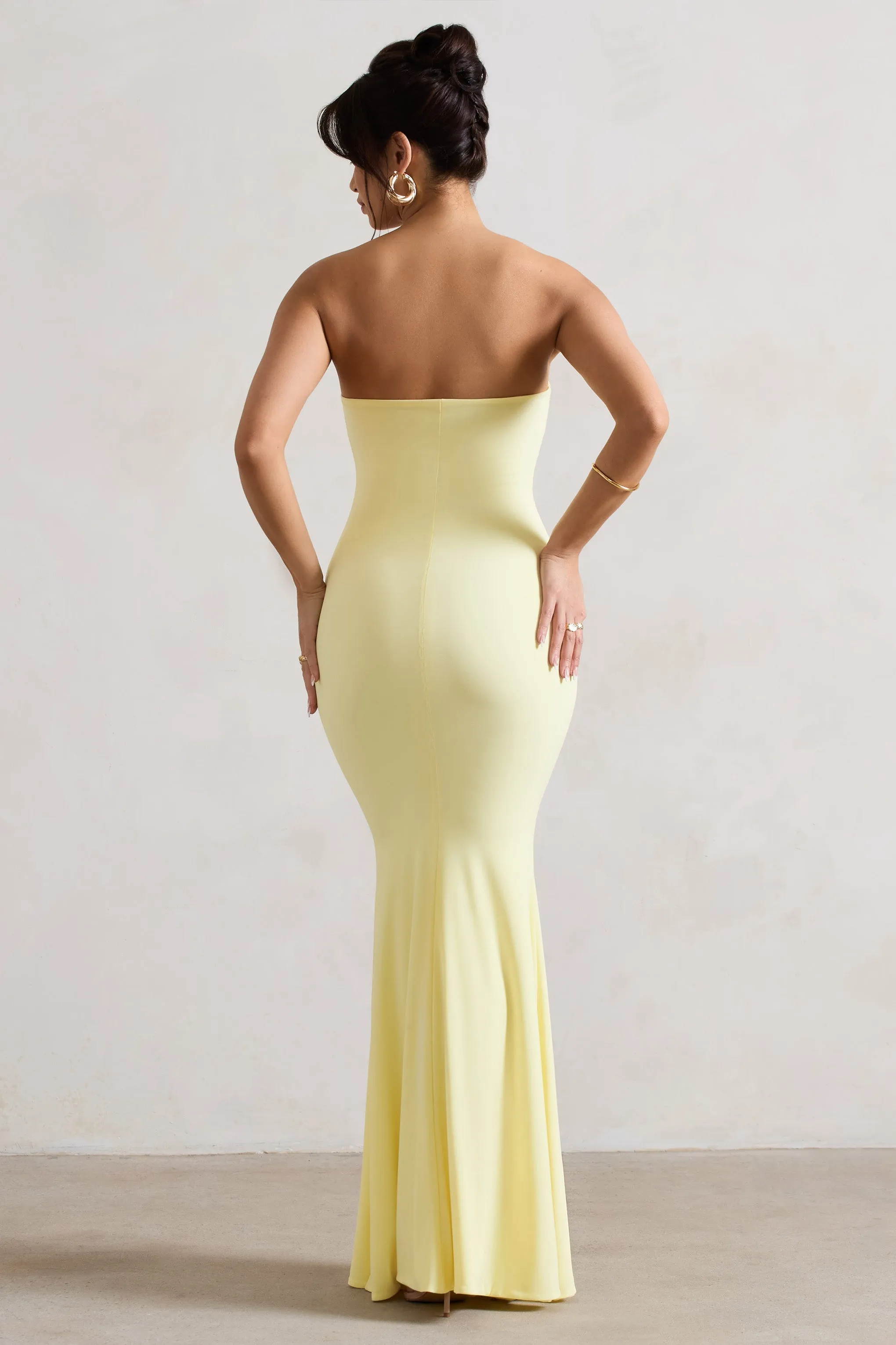 Ceremony | Lemon Bandeau Maxi Dress sold by Club L London product image thumbnail 3