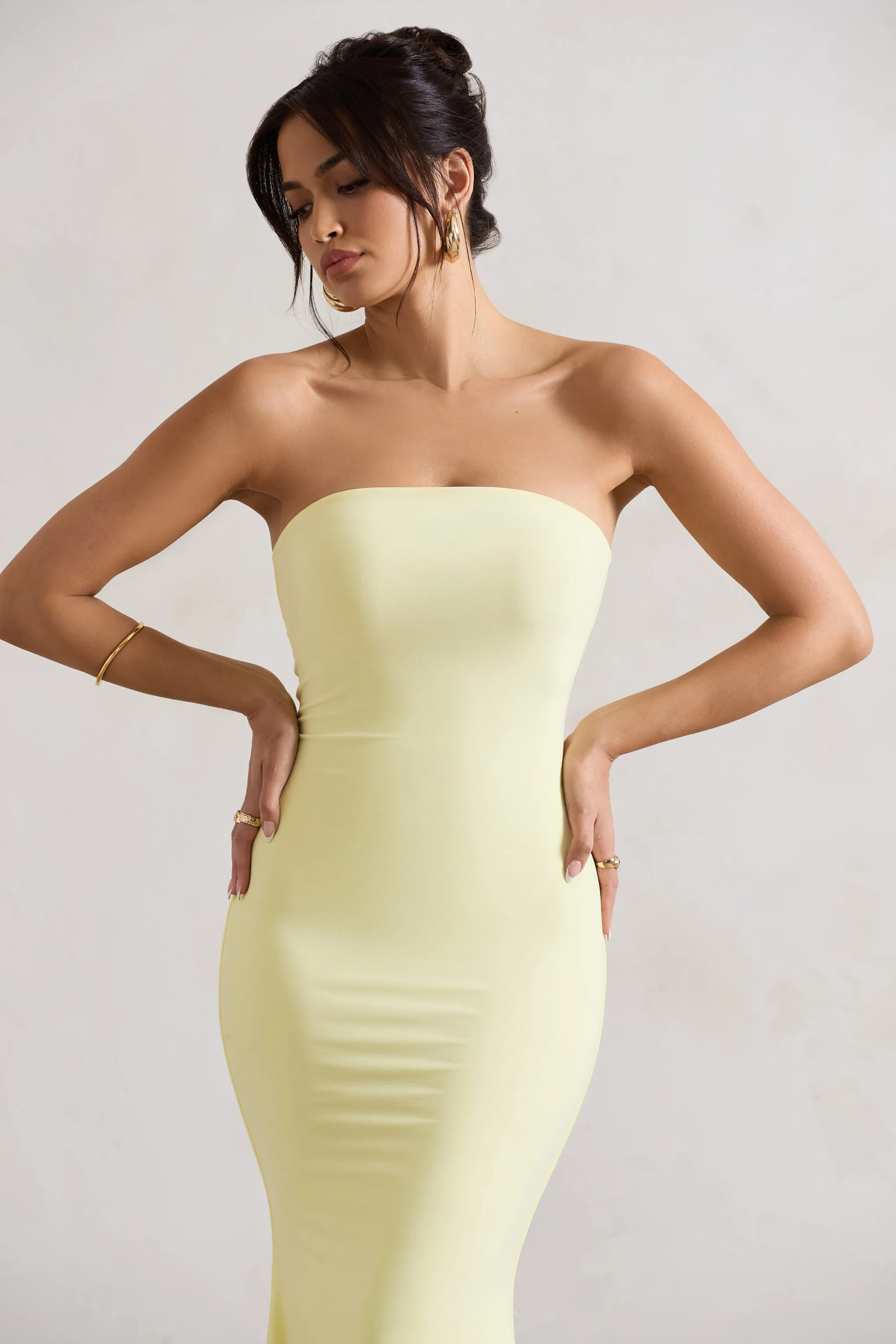 Ceremony | Lemon Bandeau Maxi Dress sold by Club L London product image thumbnail 2
