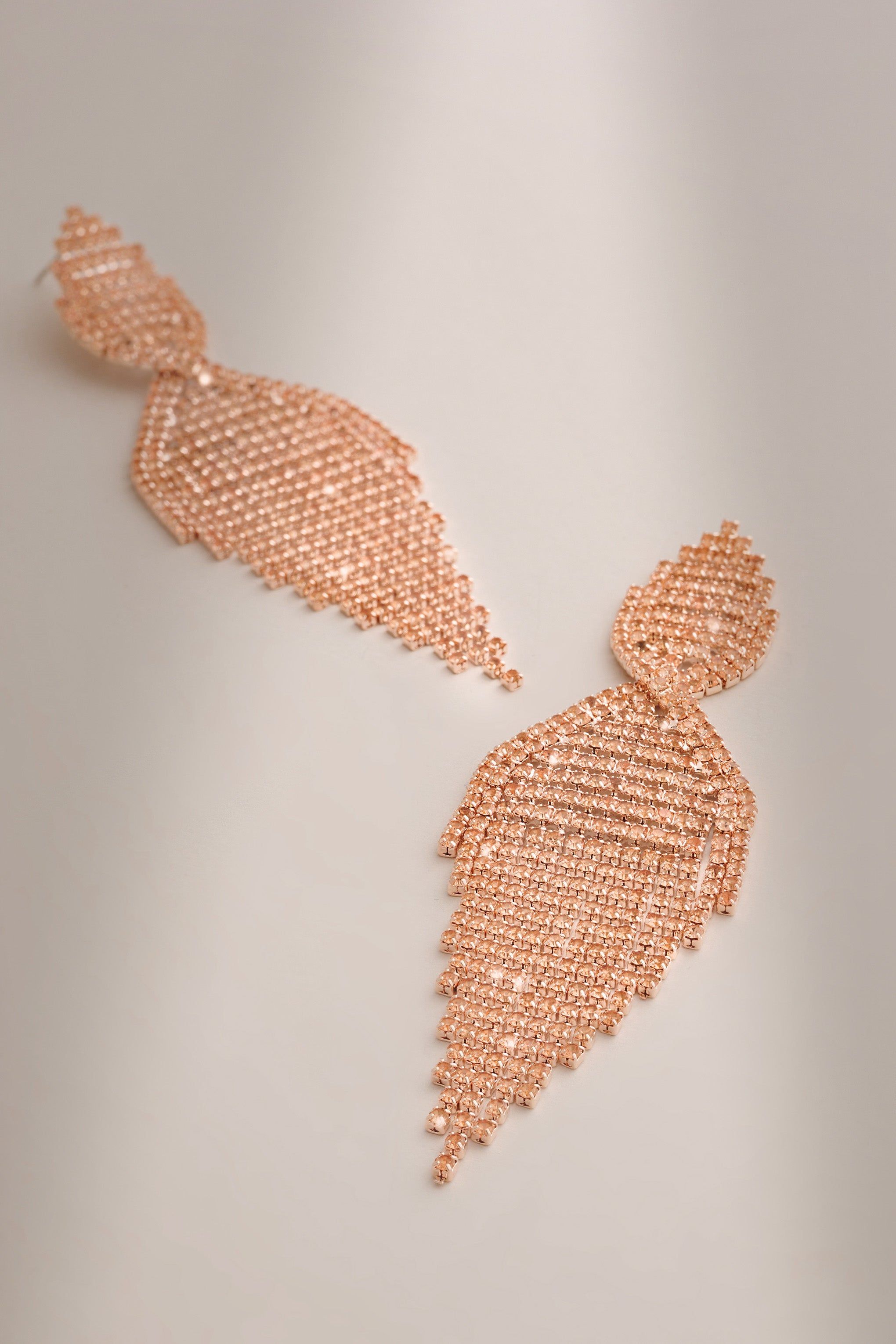 Ernie | Gold Diamante Teardrop Earring sold by Club L London product image thumbnail 2