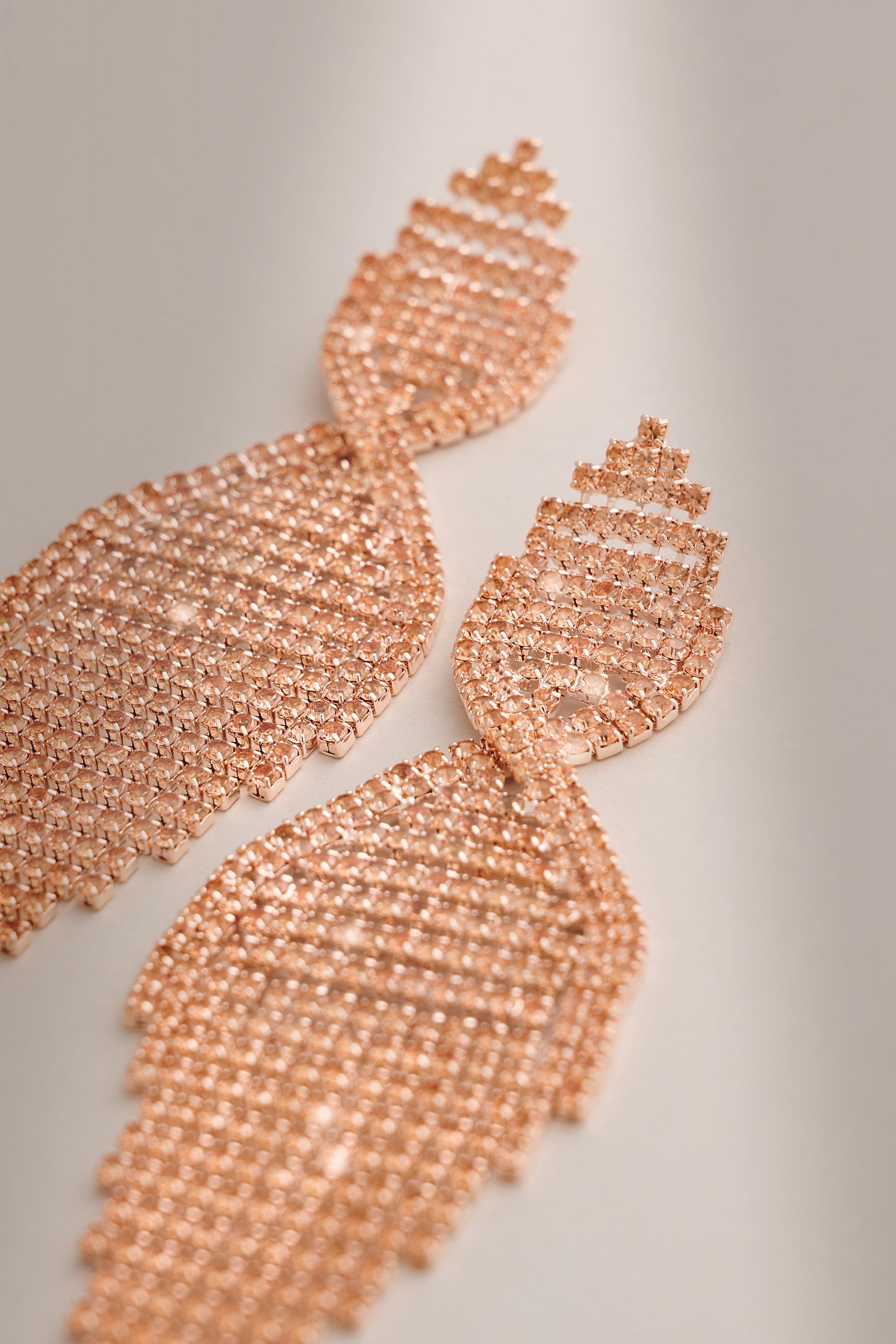 Ernie | Gold Diamante Teardrop Earring sold by Club L London product image thumbnail 3