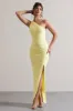 Dressing Up | Lemon One Shoulder Maxi Dress With Open Back Detail sold by Club L London