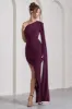 Adelaide | Plum Asymmetric Sleeveless Split Maxi Dress sold by Club L London