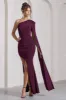 Adelaide | Plum Asymmetric Sleeveless Split Maxi Dress sold by Club L London