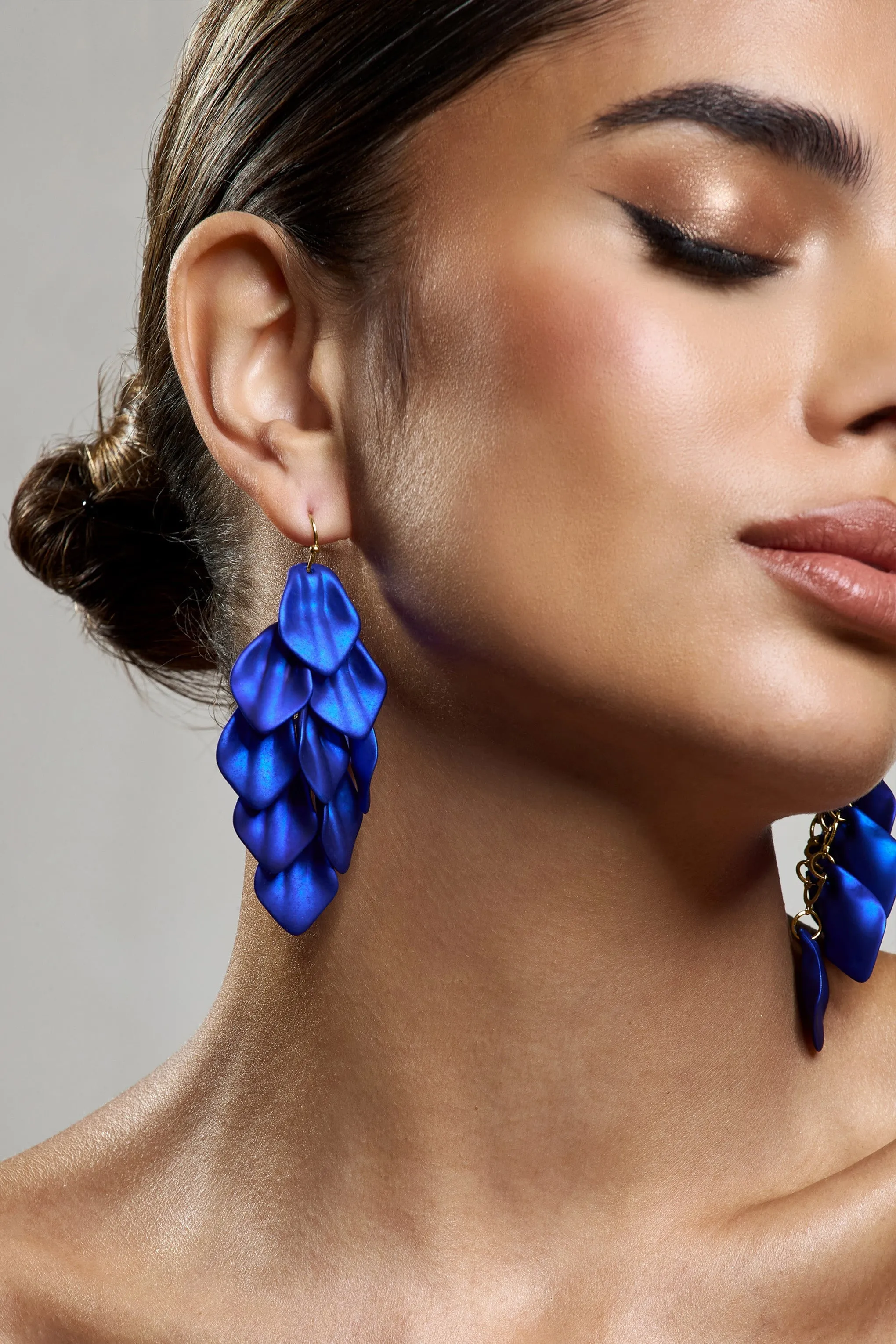 Hummingbird | Blue Petal Dangle Earrings sold by Club L London product image thumbnail 4