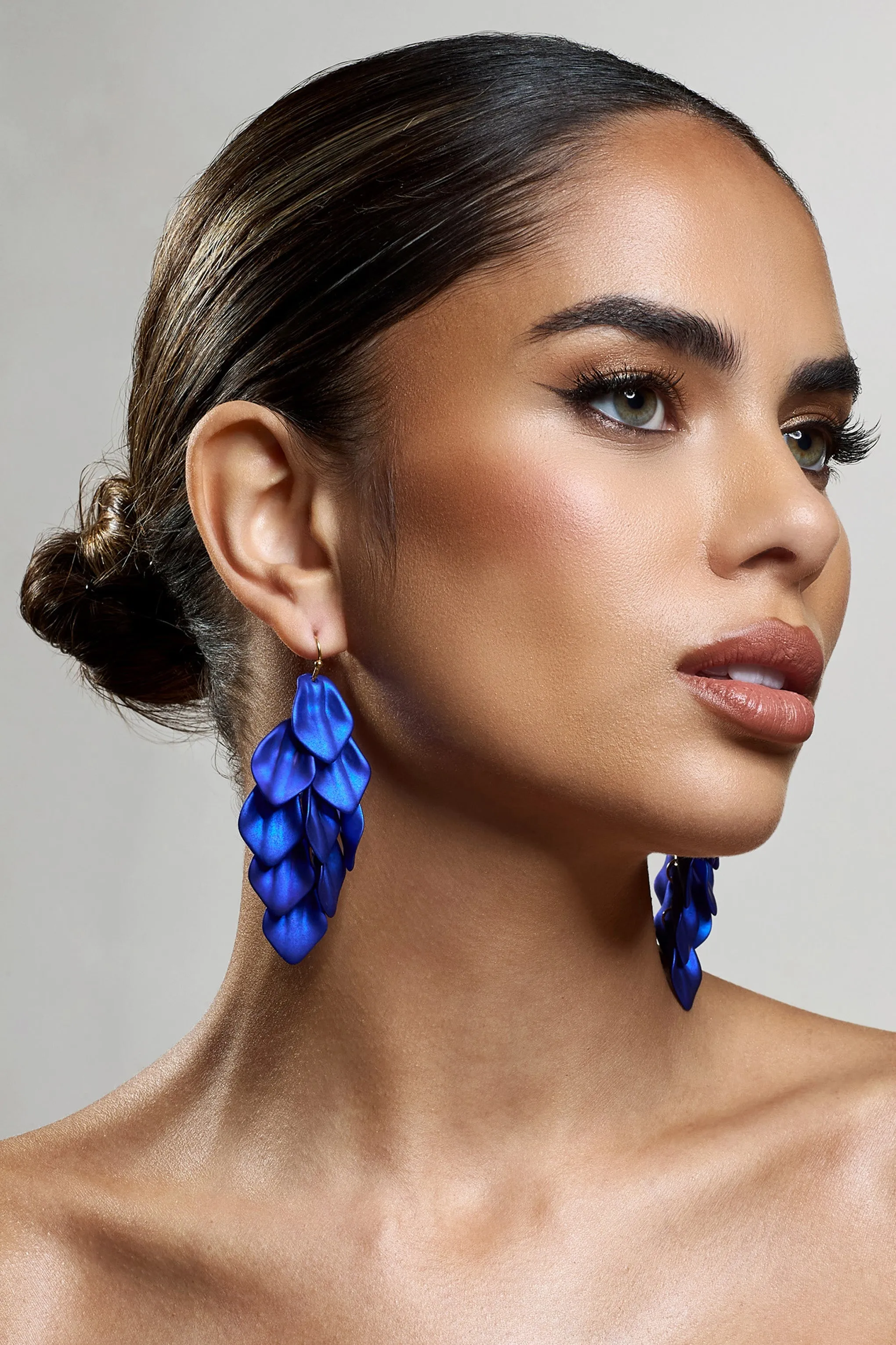 Hummingbird | Blue Petal Dangle Earrings sold by Club L London product image thumbnail 3