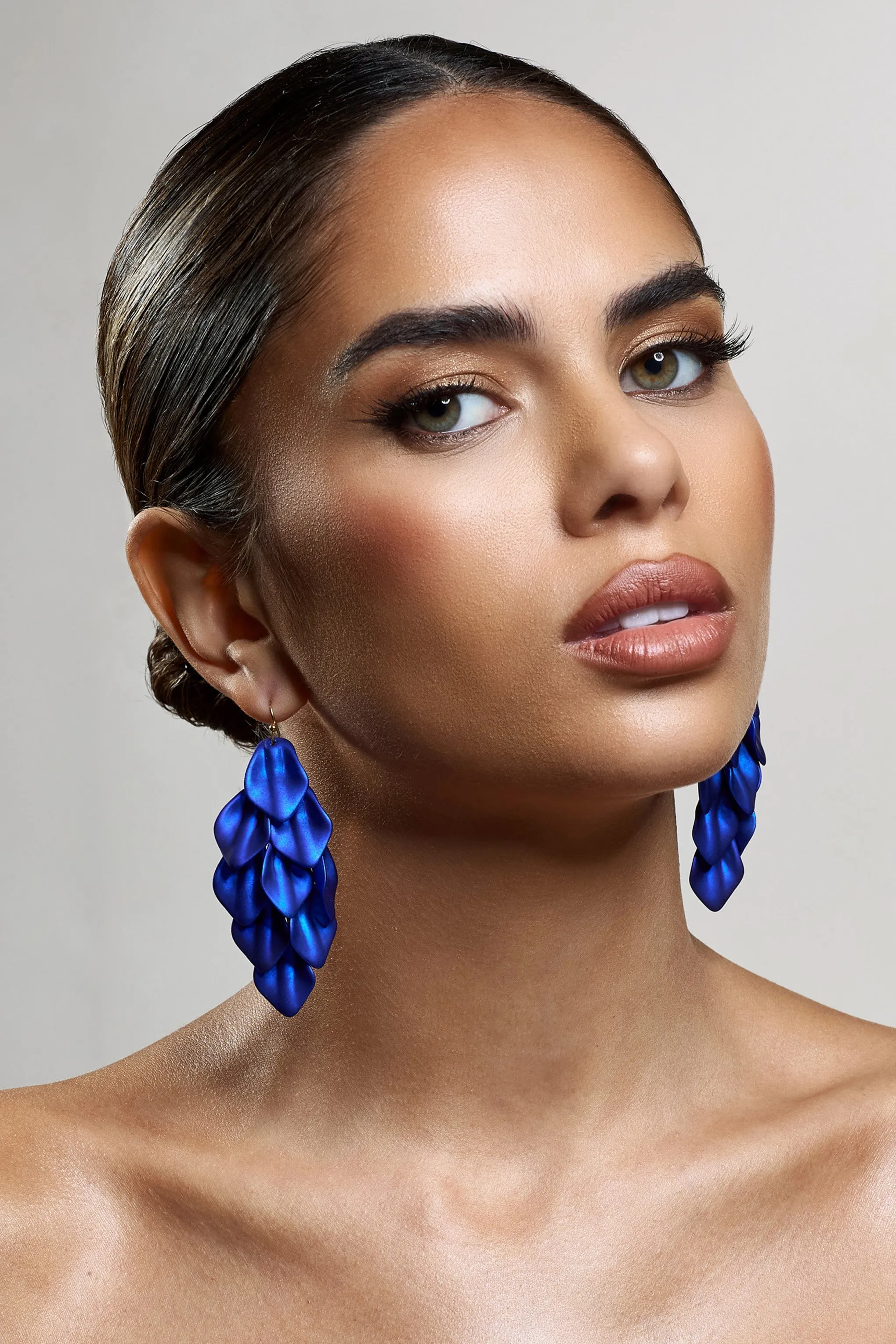 Hummingbird | Blue Petal Dangle Earrings sold by Club L London product image thumbnail 2