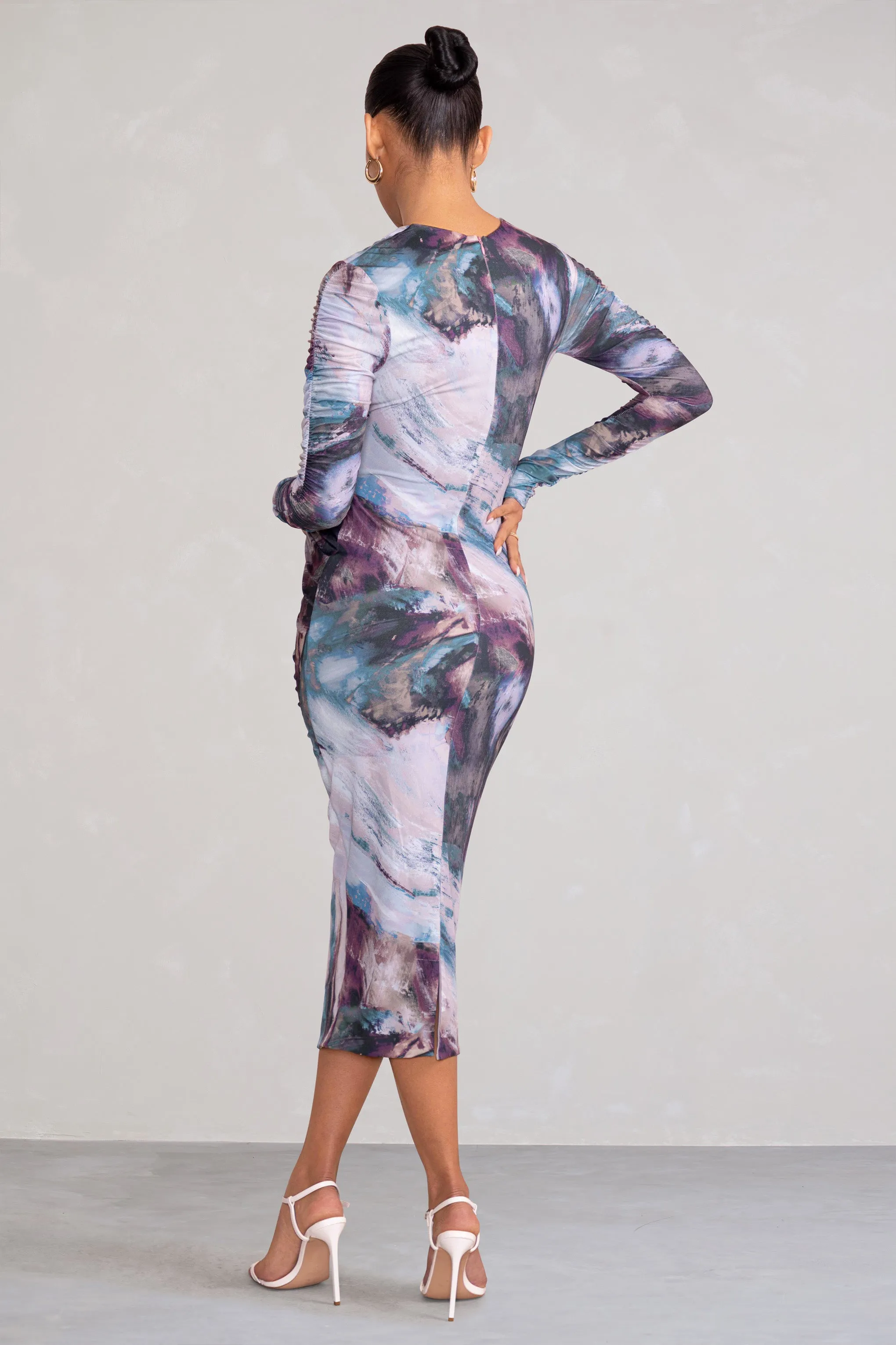 Cait | Multi Print Bodycon Maternity Midi Dress sold by Club L London product image thumbnail 2