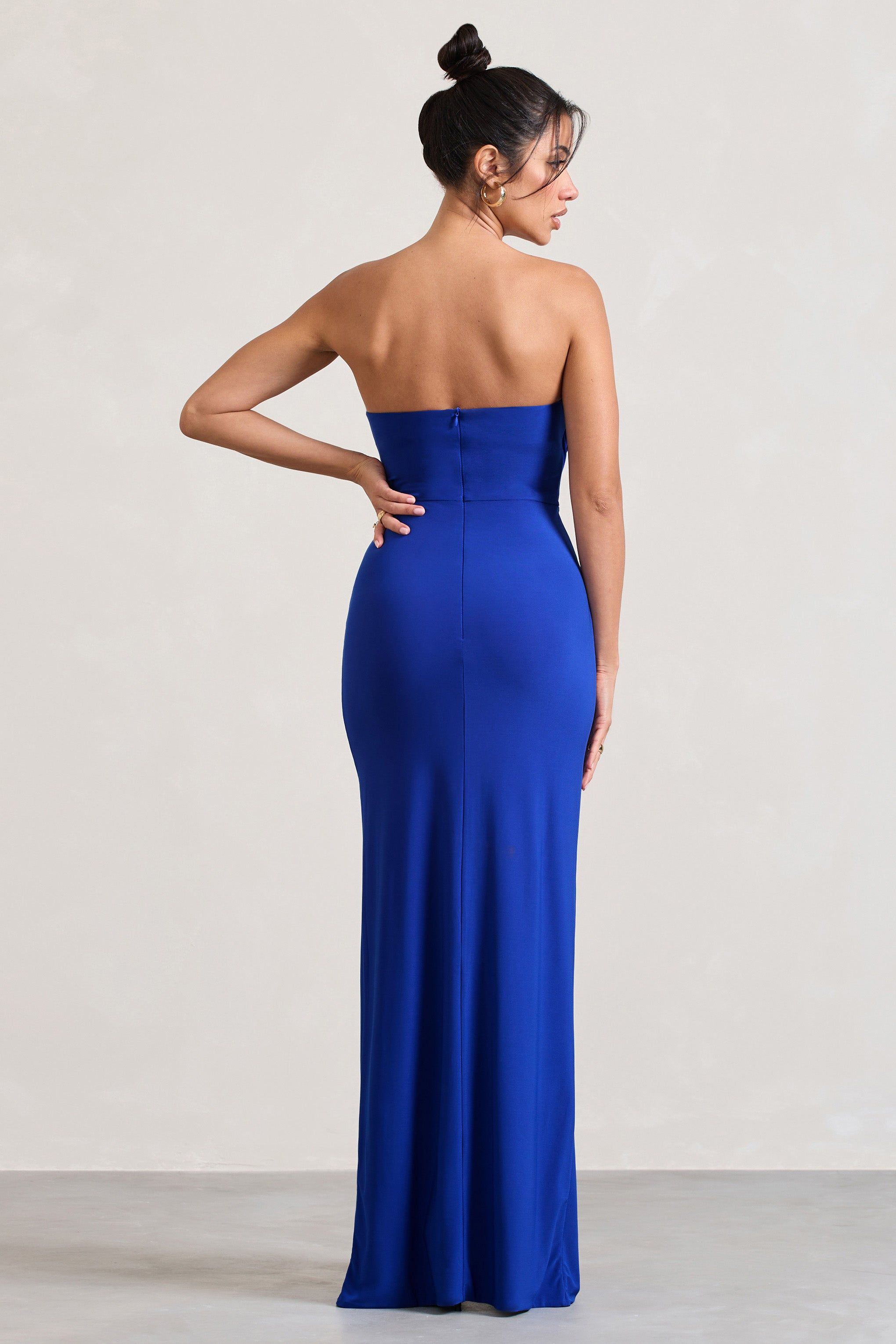 Dynamite | Royal Blue Pleated Bodice Split Maxi Dress sold by Club L London product image thumbnail 2