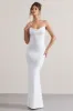 Francoise | White Cowl Neck Backless Maxi Dress With Lace Insert sold by Club L London