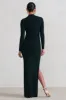 Alejandra | Black Maternity Long Sleeve High Neck Maxi Dress sold by Club L London