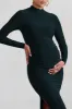 Alejandra | Black Maternity Long Sleeve High Neck Maxi Dress sold by Club L London