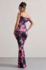 Lita | Pink Abstract Print Twisted Asymmetric Maxi Dress sold by Club L London