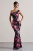Lita | Pink Abstract Print Twisted Asymmetric Maxi Dress sold by Club L London