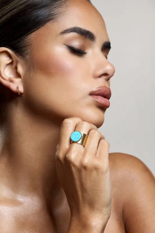 Amanti | Turquoise Adjustable Statement Ring sold by Club L London
