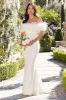 Idyll | White Lace Bardot Feather Fishtail Maxi Dress sold by Club L London