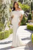 Idyll | White Lace Bardot Feather Fishtail Maxi Dress sold by Club L London