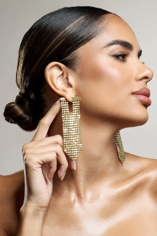 Navette | Gold Chainmail Earrings made by Club L London