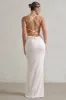 Seeing Stars | White Cowl Cami Sequin Maxi Dress With Waist Tie sold by Club L London