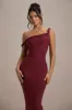 Salome | Berry Twisted Asymmetric Midi Dress sold by Club L London