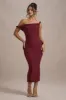 Salome | Berry Twisted Asymmetric Midi Dress sold by Club L London