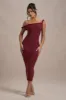 Salome | Berry Twisted Asymmetric Midi Dress sold by Club L London
