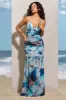 Clio | White Print Halter-Neck Chiffon Fishtail Maxi Dress sold by Club L London