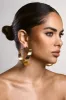 Abrielle | Gold Textured Hoop Earrings sold by Club L London
