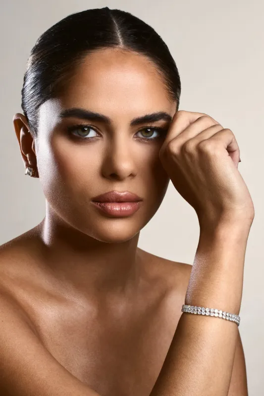 Xyla | Silver Diamante Bracelet sold by Club L London