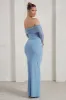 On Your Mind | Powder Blue Mesh Long Sleeve Maxi Dress sold by Club L London