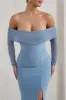 On Your Mind | Powder Blue Mesh Long Sleeve Maxi Dress sold by Club L London