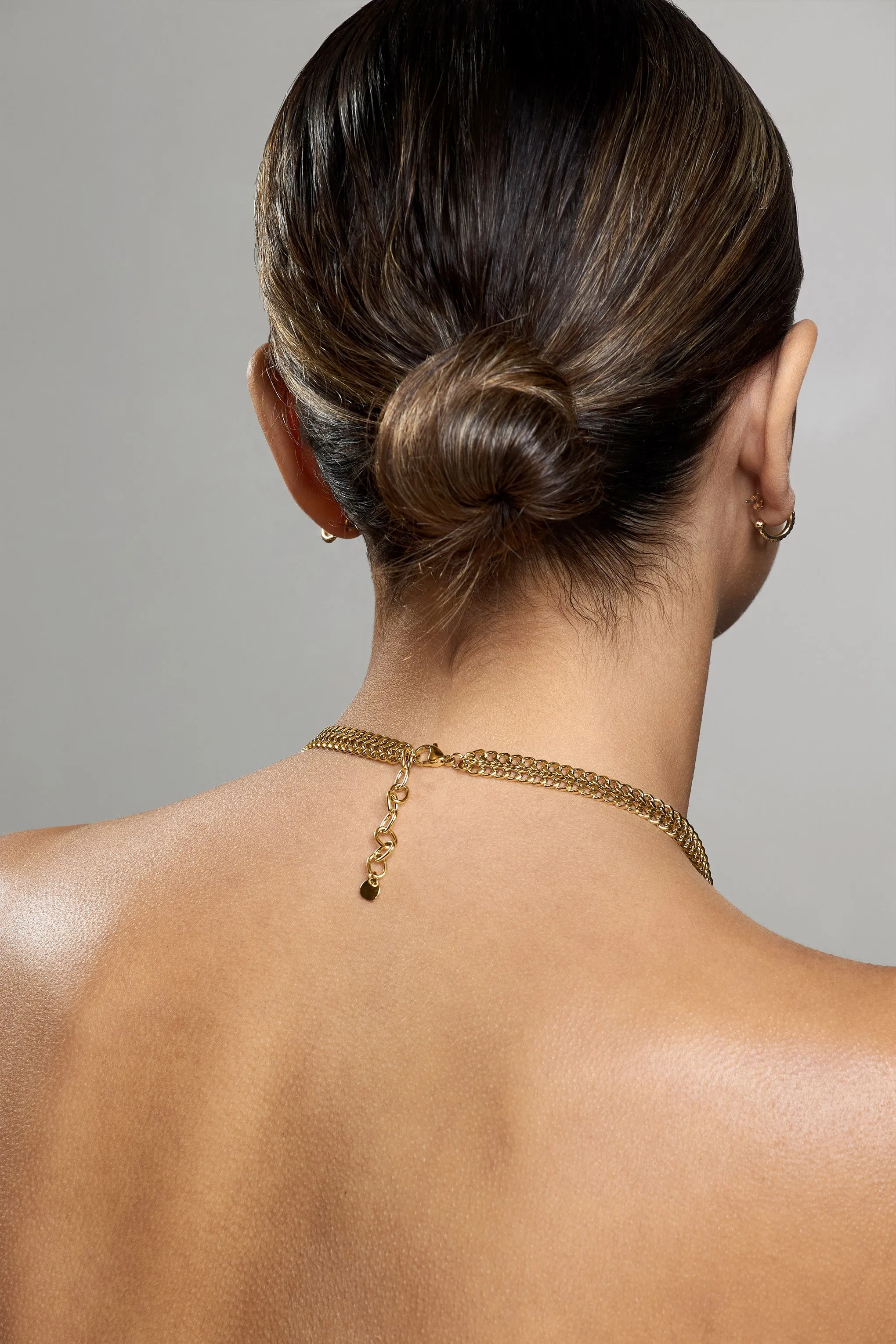 Madelyn | Gold Disc Chain Necklace sold by Club L London product image thumbnail 2