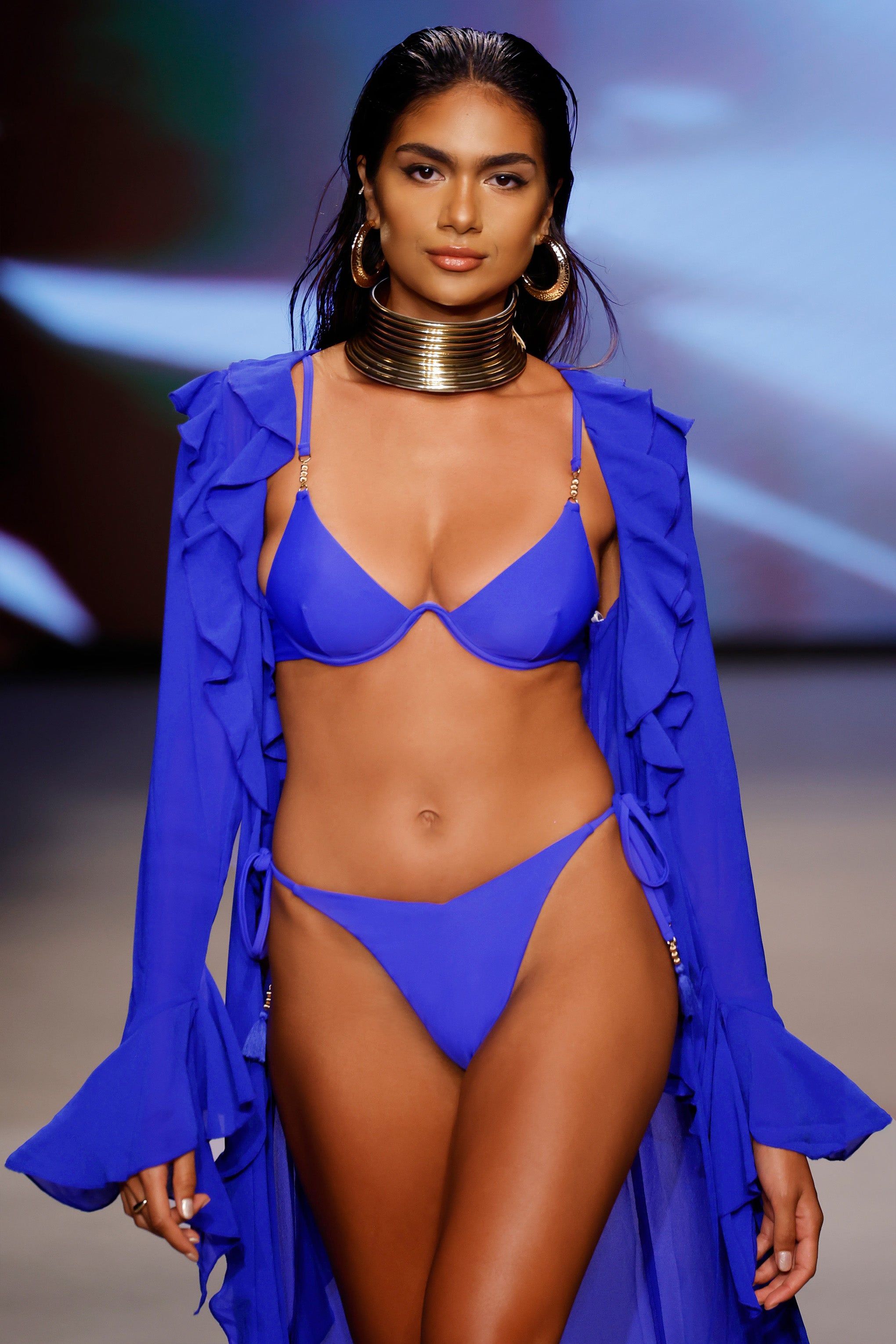 Sweep | Blue Beaded String Bikini Bottoms sold by Club L London product image thumbnail 9