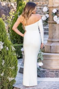 Let Slip | Ivory Off The Shoulder Maxi Dress sold by Club L London