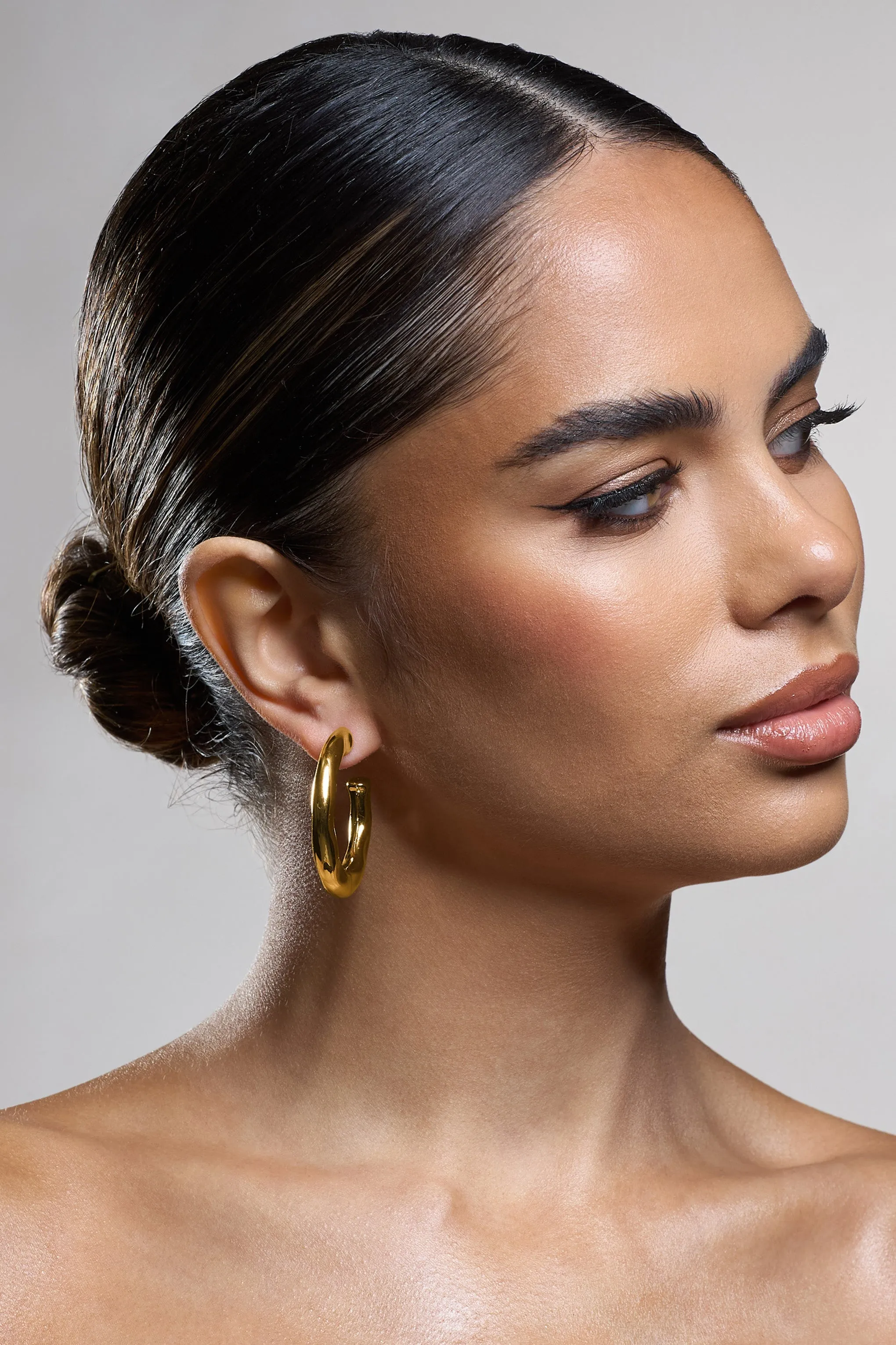 Lanco | Gold Hoop Earrings sold by Club L London product image thumbnail 2