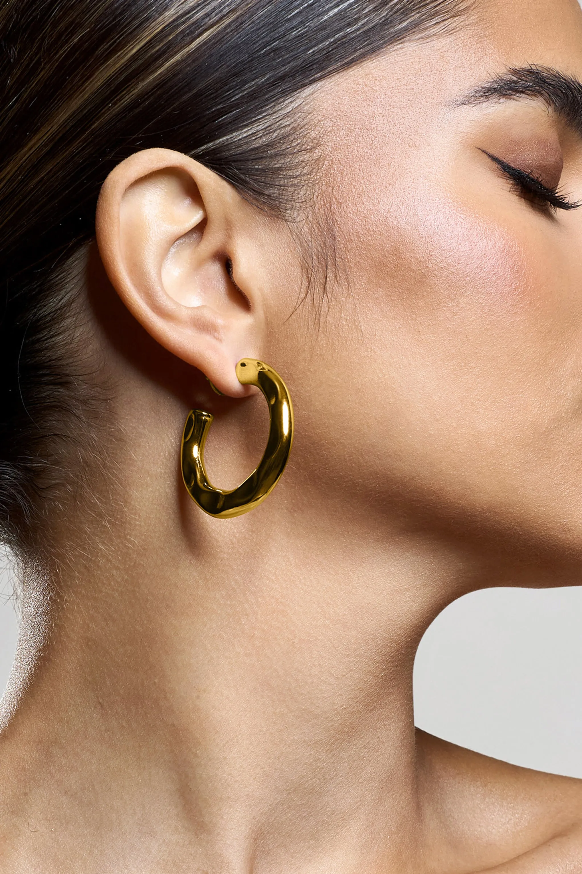 Lanco | Gold Hoop Earrings sold by Club L London product image thumbnail 4