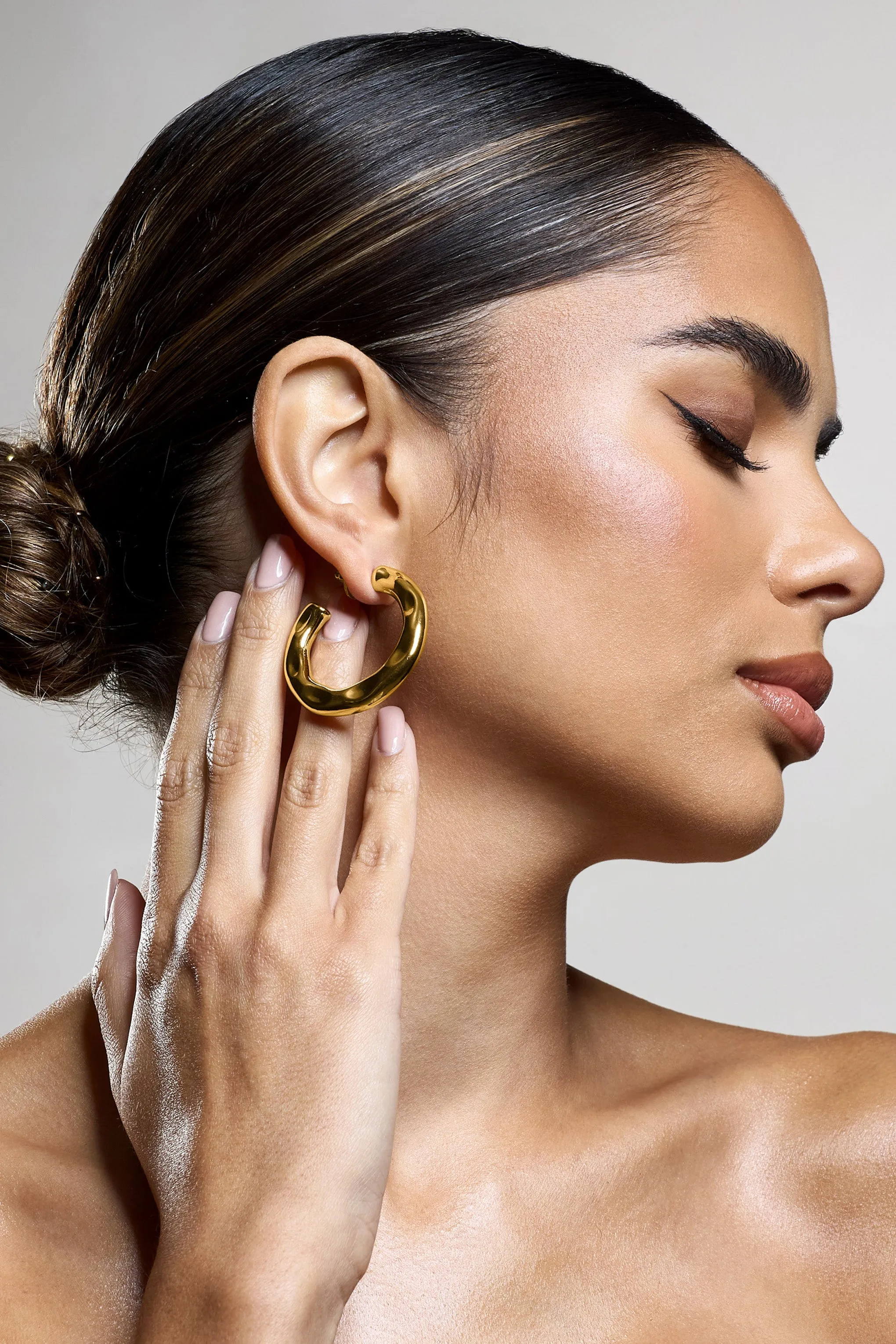 Lanco | Gold Hoop Earrings sold by Club L London product image thumbnail 3