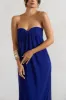 Kaz | Royal Blue Chiffon Sweetheart Maxi Dress sold by Club L London