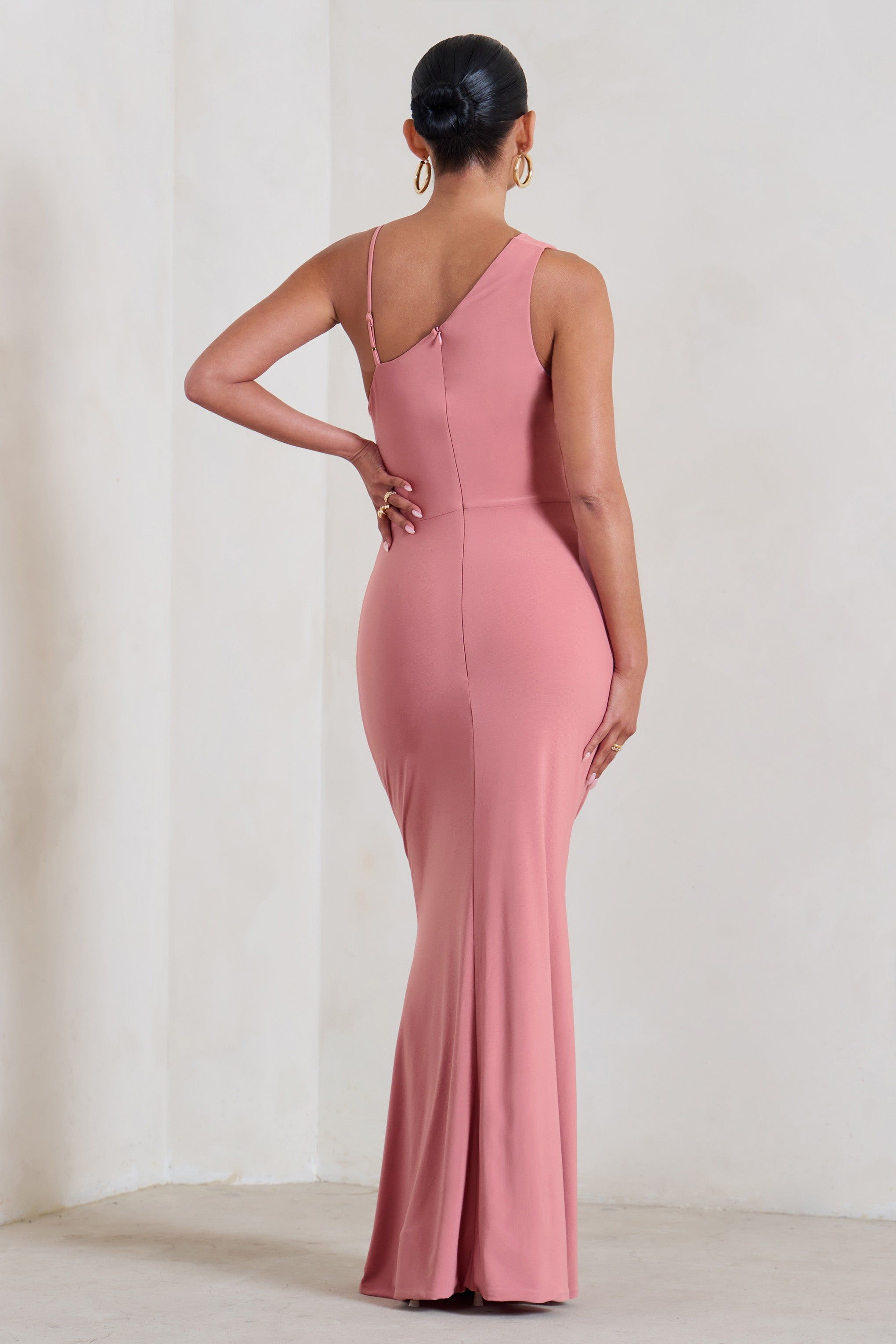 Phantasy | Blush Pink Maternity Cowl Neck Maxi Dress sold by Club L London product image thumbnail 2