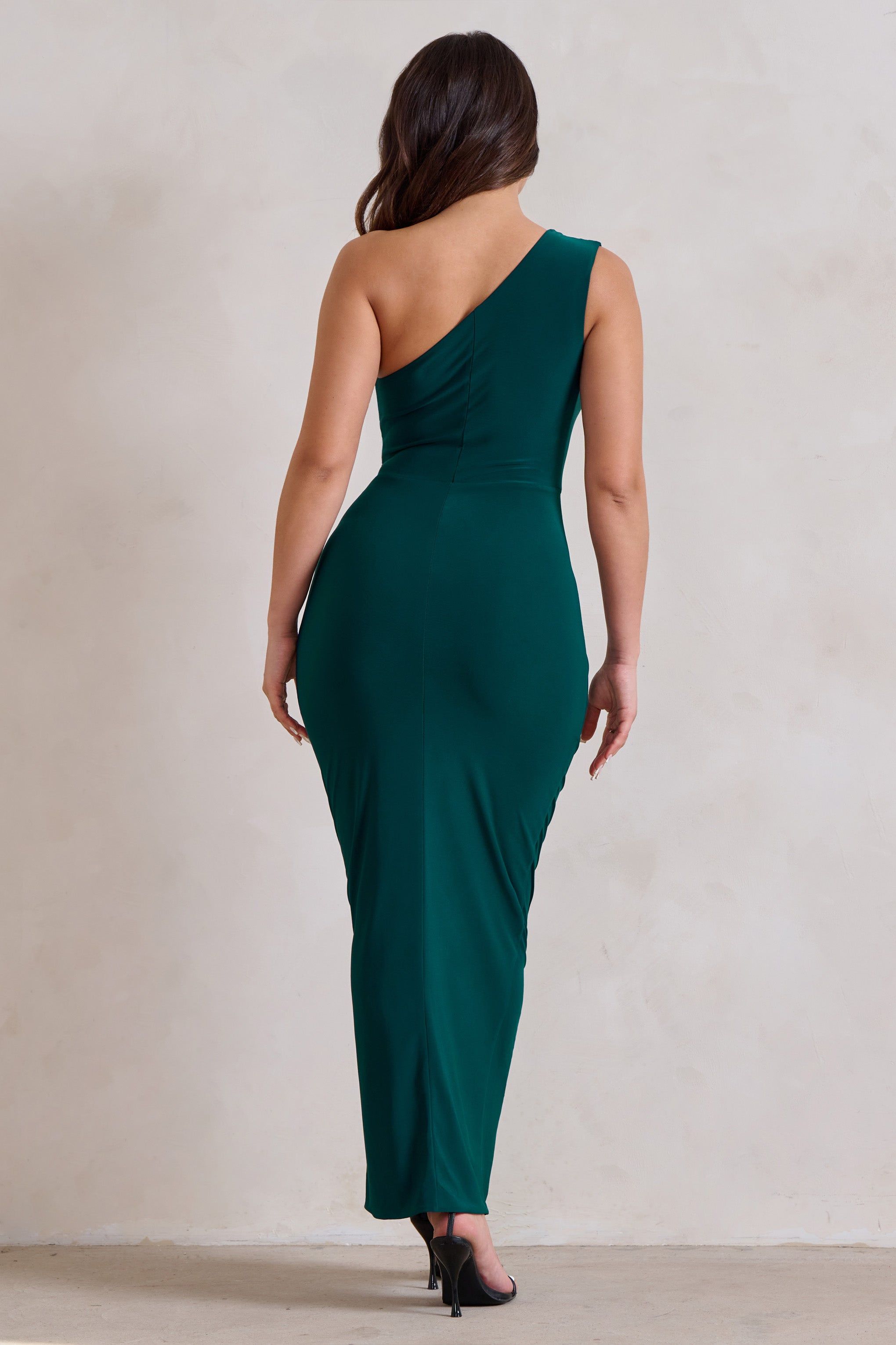 Athena | Bottle Green One Shoulder Maxi Dress sold by Club L London product image thumbnail 2