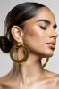Gold Coast | Gold Statement Drop Hoop Earrings sold by Club L London