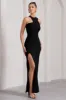 Nalani | Black Sleeveless Cut-Out Split Maxi Dress sold by Club L London