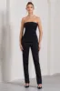 Walk That Walk | Black High-Waisted Flared-Leg Trousers sold by Club L London