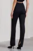 Walk That Walk | Black High-Waisted Flared-Leg Trousers sold by Club L London