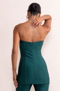 Rylee | Teal Bandage Strapless Longline Top sold by Club L London