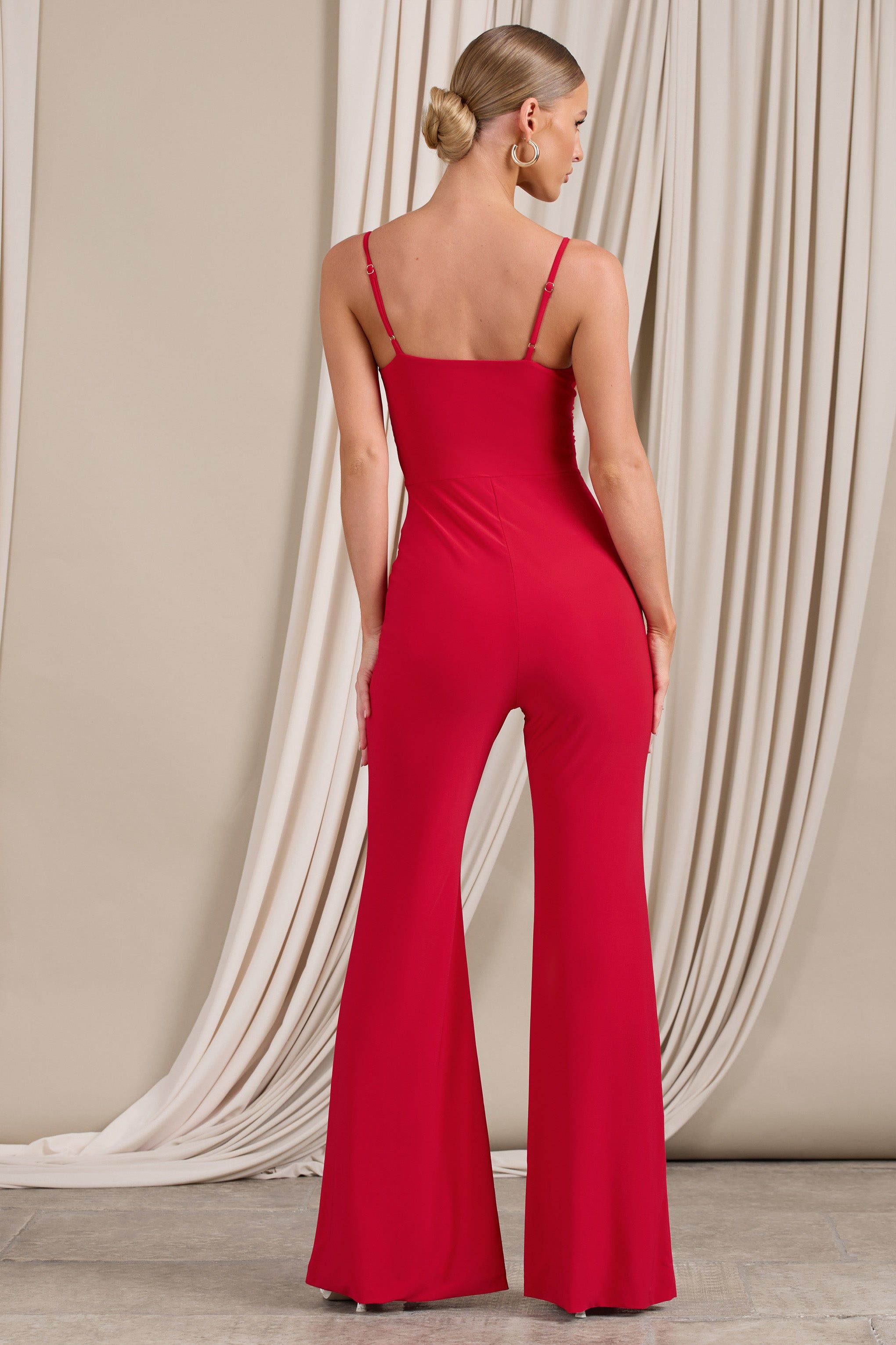 Aspiration | Red Knot Detail Ruched Jumpsuit sold by Club L London product image thumbnail 2