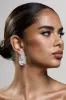 Lumen | Silver Diamante Pearl Statement Earrings sold by Club L London
