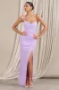 Future Love | Lilac Ruched Cowl Maxi Dress With Thigh Split sold by Club L London