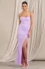Future Love | Lilac Ruched Cowl Maxi Dress With Thigh Split sold by Club L London