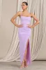Future Love | Lilac Ruched Cowl Maxi Dress With Thigh Split sold by Club L London