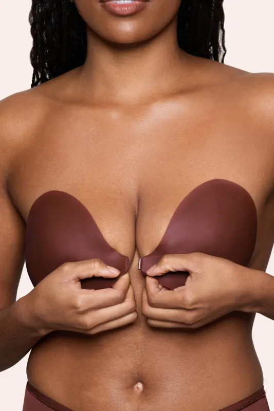 Invisibra | Boomba Cocoa Invisible Sticky Bra sold by Club L London